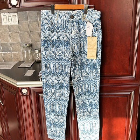 DESIGUAL blue and white printed jeans size EU36/US4 - Picture 7 of 11